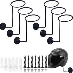 6PCS Wall-Mounted Metal Helmet Rack Hanger, Multifunctional Ball & Hat Rack 6PCS Wall-Mounted Metal Helmet Rack Hanger, Multifunctional Ball & Hat Rack