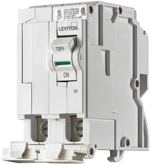 LB290 90A 2-Pole Plug-On Hydraulic Magnetic Branch Circuit Breaker, 120/240 VAC, White LB290 90A 2-Pole Plug-On Hydraulic Magnetic Branch Circuit Breaker, 120/240 VAC, White
