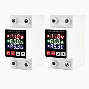1-63A Adjustable Smart Circuit Breaker Voltage Protector, 110V, 2 Pcs 1-63A Adjustable Smart Circuit Breaker Voltage Protector, 110V, 2 Pcs