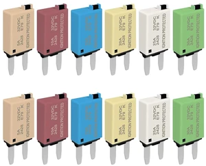 ATM Manual Reset Fuse Kit, Low-Profile Mini Fuses 5A/10A/15A/20A/25A/30A for DC 32V Automotive Circuit Breakers, RV/Car/Truck ATM Manual Reset Fuse Kit, Low-Profile Mini Fuses 5A/10A/15A/20A/25A/30A for DC 32V Automotive Circuit Breakers, RV/Car/Truck