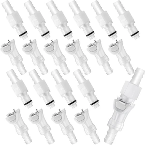 20 Pcs 3/8" Quick Disconnect Hose Barb Insert Fittings, Plastic Male & Female Coupling (10 Female + 10 Male) 20 Pcs 3/8" Quick Disconnect Hose Barb Insert Fittings, Plastic Male & Female Coupling (10 Female + 10 Male)