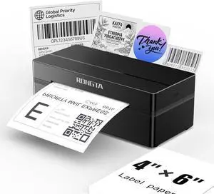 Bluetooth Shipping Label Printer, Wireless 4x6 Thermal Label Printer for Shipping Packages, Support Android, iPhone Bluetooth Shipping Label Printer, Wireless 4x6 Thermal Label Printer for Shipping Packages, Support Android, iPhone