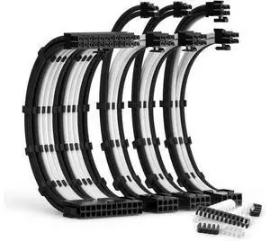 PSU Cable Extension Kit 30CM Length with Cable Combs 1x24Pin/1x8Pin(4+4) EPS/2x8Pin(6P+2P) PCI-E/PC Sleeved Cable for ATX Power Supply(Black & White) PSU Cable Extension Kit 30CM Length with Cable Combs 1x24Pin/1x8Pin(4+4) EPS/2x8Pin(6P+2P) PCI-E/PC Sleeved Cable for ATX Power Supply(Black & White)
