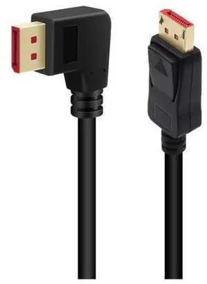 Right Angle Displayport 1.4 Cable Left Angled Displayport Cable, 90-Degree Angled Displayport Cable V1.4 6FT/1.8M up to 8K/60Hz, 4K/144Hz Supported Right Angle Displayport 1.4 Cable Left Angled Displayport Cable, 90-Degree Angled Displayport Cable V1.4 6FT/1.8M up to 8K/60Hz, 4K/144Hz Supported