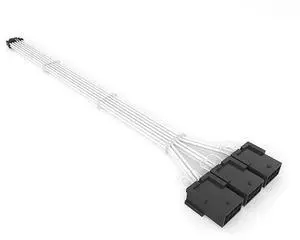 12+4pin transfer 3×8PIN ATX Extension Cable 3.0 Mixed Next-gen PCI-E 5.0 Extension Kit White 12+4pin transfer 3×8PIN ATX Extension Cable 3.0 Mixed Next-gen PCI-E 5.0 Extension Kit White