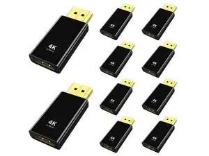 BUCIER 4K DisplayPort to HDMI Adapter 10 Pack,24K Gold Plated Uni-Directional Display Port DP to HDMI Passive Adapter Compatible for HP, HDTV, AMD, GPU,Projector, PC,Desktop BUCIER 4K DisplayPort to HDMI Adapter 10 Pack,24K Gold Plated Uni-Directional Display Port DP to HDMI Passive Adapter Compatible for HP, HDTV, AMD, GPU,Projector, PC,Desktop
