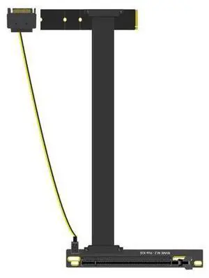 BUCIER 300mm M.2 Key M to PCIe 4.0 X16 Riser Cable with SATA Power Cable, Not Support M.2 SATA Slot BUCIER 300mm M.2 Key M to PCIe 4.0 X16 Riser Cable with SATA Power Cable, Not Support M.2 SATA Slot