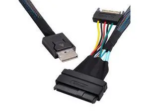 Oculink SFF-8611 Male to U.2 U.3 SFF-8639 Female NVME PCIe PCI-Express SSD Cable with SATA Power for Mainboard SSD 50cm Oculink SFF-8611 Male to U.2 U.3 SFF-8639 Female NVME PCIe PCI-Express SSD Cable with SATA Power for Mainboard SSD 50cm