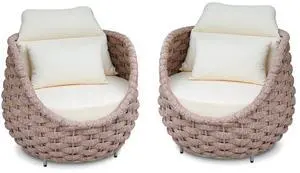 2 PCS Outdoor Accent Chair: Aluminum Woven Rope Patio Chair Modern - Cushioned Single Chair Assembled - All Weather Deck Furniture for 400lbs Porch Lanai Yard Balcony Garden Hotel, Terracotta 2 PCS Outdoor Accent Chair: Aluminum Woven Rope Patio Chair Modern - Cushioned Single Chair Assembled - All Weather Deck Furniture for 400lbs Porch Lanai Yard Balcony Garden Hotel, Terracotta