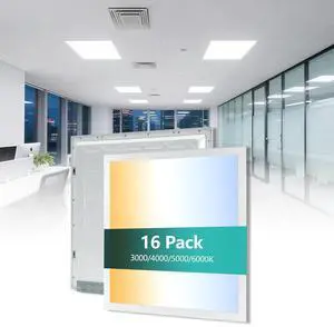 2x2 LED Flat Panel Light for Drop Ceiling, 0-10V Dimmable, 30W/40W/50W Selectable, 4CCT 3000K/4000K/5000K/6000K, Up to 5500LM, ETL Listed, 100-277V, 16 Pack 2x2 LED Flat Panel Light for Drop Ceiling, 0-10V Dimmable, 30W/40W/50W Selectable, 4CCT 3000K/4000K/5000K/6000K, Up to 5500LM, ETL Listed, 100-277V, 16 Pack