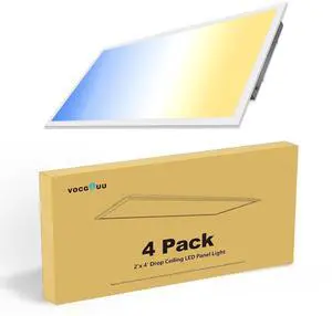 4 Pack 2x4 LED Flat Panel Light Fixture, Drop Ceiling Office Lights, 3000K/4000K/5000K Switchable, 30W/40W/50W Selectable, 0-10V Dimmable, Dustproof, ETL 4 Pack 2x4 LED Flat Panel Light Fixture, Drop Ceiling Office Lights, 3000K/4000K/5000K Switchable, 30W/40W/50W Selectable, 0-10V Dimmable, Dustproof, ETL
