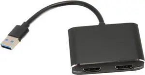 USB 3.0 To Dual HD Adapter, External Video Graphics Card HD Dual Monitor Display Adapter 1920x1080P 5Gbps USB C Splitter 2 Monitor Extended Display for PC Laptop USB 3.0 To Dual HD Adapter, External Video Graphics Card HD Dual Monitor Display Adapter 1920x1080P 5Gbps USB C Splitter 2 Monitor Extended Display for PC Laptop