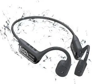 Qunnecard Bone Conduction Swimming Headphones with LED Display, Bluetooth 5.4 Wireless Underwater Headphone, IPX8 Waterproof & Sweatproof, Cycling Qunnecard Bone Conduction Swimming Headphones with LED Display, Bluetooth 5.4 Wireless Underwater Headphone, IPX8 Waterproof & Sweatproof, Cycling