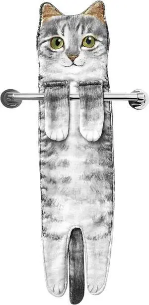 Cat Funny Hand Towels for Bathroom Kitchen - Cute Decorative Cat Decorative Hanging Towel Face Towel, Super Absorbent and Soft - Mother's Day, Easter, Housewarming, Birthday Gift for Cat Lover Women Cat Funny Hand Towels for Bathroom Kitchen - Cute Decorative Cat Decorative Hanging Towel Face Towel, Super Absorbent and Soft - Mother's Day, Easter, Housewarming, Birthday Gift for Cat Lover Women