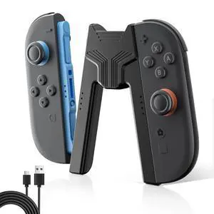 Charging Grip for Switch 2 handle, Ergonomic V-Controller Stand with USB-C Cable and LED Indicator for Fast Charging While Playing - For Switch2 (Model 2025) Charging Grip for Switch 2 handle, Ergonomic V-Controller Stand with USB-C Cable and LED Indicator for Fast Charging While Playing - For Switch2 (Model 2025)