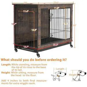 with Cushions, Wooden Dog Crate Table, Double Door Dog Furniture, Indoor Dog Kennel for Small Dogs, Dog House, Small Dog Crate, Rustic Brown with Cushions, Wooden Dog Crate Table, Double Door Dog Furniture, Indoor Dog Kennel for Small Dogs, Dog House, Small Dog Crate, Rustic Brown
