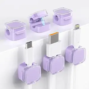 6 Pack Desktop Cable Management, Magnetic Cable Clips, Strong Cord Clips for Nightstand, Hide Cell Phone USB Cable for Car Home Office Kitchen Desk Nightstand 6 Pack Desktop Cable Management, Magnetic Cable Clips, Strong Cord Clips for Nightstand, Hide Cell Phone USB Cable for Car Home Office Kitchen Desk Nightstand
