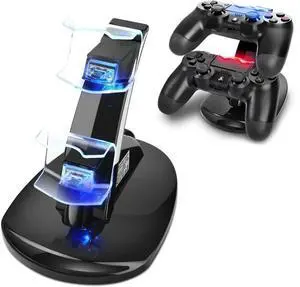 TNP PS4 Controller Charger - Dual Charging Station for PS 4 Controller Charger with LED Indicator and IC Protection TNP PS4 Controller Charger - Dual Charging Station for PS 4 Controller Charger with LED Indicator and IC Protection
