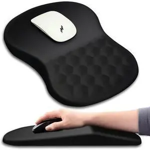 Ergonomic Mouse Pad Wrist Support with Massage Design, Wrist Rest Pain Relief Mousepad with Memory Foam&Non-Slip PU Base, Mouse Pads for Wireless Mouse & Desk Ergonomic Mouse Pad Wrist Support with Massage Design, Wrist Rest Pain Relief Mousepad with Memory Foam&Non-Slip PU Base, Mouse Pads for Wireless Mouse & Desk