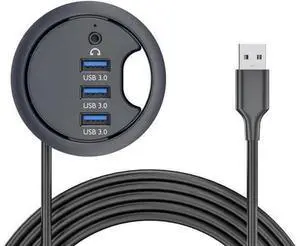 USB 3.0 Hub Sound Card 3 Port USB 60mm Desk Grommet Splitter Dock Station Headphone Mic Audio Interface for Desktop PC USB 3.0 Hub Sound Card 3 Port USB 60mm Desk Grommet Splitter Dock Station Headphone Mic Audio Interface for Desktop PC