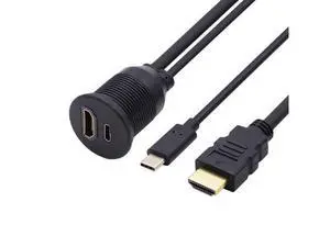 USB C & HDMI 4K Flush Car Latch Mount Waterproof Dustproof Adapter USB C & HDMI 4K Flush Car Latch Mount Waterproof Dustproof Adapter