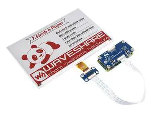 7.5inch E-Paper E-Ink Display HAT Compatible with Raspberry Pi 5/4B/3B/Zero/Zero W/Zero 2W/Pico/Pico W/Pico WH, 800×480 Pixels Red/Black/White Three-Color SPI Interface 7.5inch E-Paper E-Ink Display HAT Compatible with Raspberry Pi 5/4B/3B/Zero/Zero W/Zero 2W/Pico/Pico W/Pico WH, 800×480 Pixels Red/Black/White Three-Color SPI Interface