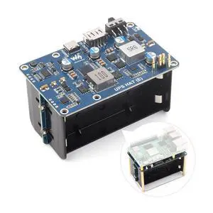 UPS HAT (E), Compatible with Raspberry Pi 5/4B/3B+, Bi-Directional Fast Charging, 5V 6A Output, Pogo Pins Connector UPS HAT (E), Compatible with Raspberry Pi 5/4B/3B+, Bi-Directional Fast Charging, 5V 6A Output, Pogo Pins Connector