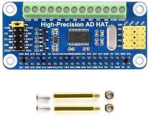 Waveshare High-Precision AD HAT, Compatible with Raspberry Pi 5/4B/3B/Zero/Zero W/Zero 2W/Pico/Pico W/Pico WH and Jetson Nano, ADS1263 10-ch 32-bit ADC Waveshare High-Precision AD HAT, Compatible with Raspberry Pi 5/4B/3B/Zero/Zero W/Zero 2W/Pico/Pico W/Pico WH and Jetson Nano, ADS1263 10-ch 32-bit ADC