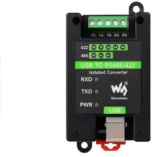 Waveshare USB to RS485/422 Industrial Grade Isolated Converter, Onboard Original FT232RL and SP485EEN, Multiple Protection, Wall-Mount and Rail-Mount Support Waveshare USB to RS485/422 Industrial Grade Isolated Converter, Onboard Original FT232RL and SP485EEN, Multiple Protection, Wall-Mount and Rail-Mount Support