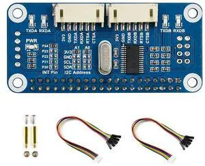 Waveshare Serial Expansion HAT for Raspberry Pi Zero/Zero W/Zero WH/2B/3B/3B+ via I2C Interface 2-ch UART 8 GPIOs Waveshare Serial Expansion HAT for Raspberry Pi Zero/Zero W/Zero WH/2B/3B/3B+ via I2C Interface 2-ch UART 8 GPIOs