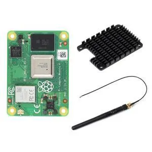Waveshare Pi Compute Module 4 Comes with an Official Raspberry Pi CM4104000 (with Wireless, 4GB RAM, Lite Version), an Antenna Kit and a HEATSINK. (3 Items) Waveshare Pi Compute Module 4 Comes with an Official Raspberry Pi CM4104000 (with Wireless, 4GB RAM, Lite Version), an Antenna Kit and a HEATSINK. (3 Items)