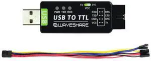 waveshare Industrial USB to TTL Converter with Original FT232RNL Onboard and Multi Protection Circuits Support Multi Systems Support Win7/8/8.1/10/11, Mac, Linux, Android, Wince waveshare Industrial USB to TTL Converter with Original FT232RNL Onboard and Multi Protection Circuits Support Multi Systems Support Win7/8/8.1/10/11, Mac, Linux, Android, Wince