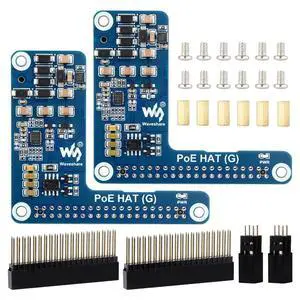 2PCS PoE HAT (G), Compatible with Raspberry Pi 5, 5V 5A Output, Stable Performance, Supports 802.3af/at Network Standard, Power Over Ethernet HAT (G), Suitable for RPi 5 Official Case 2PCS PoE HAT (G), Compatible with Raspberry Pi 5, 5V 5A Output, Stable Performance, Supports 802.3af/at Network Standard, Power Over Ethernet HAT (G), Suitable for RPi 5 Official Case