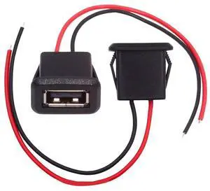 xiwai 2pcs/Set 24AWG USB 2.0 Pigtail Cable Type A Female Socket to 2Pin Open Cord Latch Mount Type DC 5V Power for DIY OEM Repair xiwai 2pcs/Set 24AWG USB 2.0 Pigtail Cable Type A Female Socket to 2Pin Open Cord Latch Mount Type DC 5V Power for DIY OEM Repair
