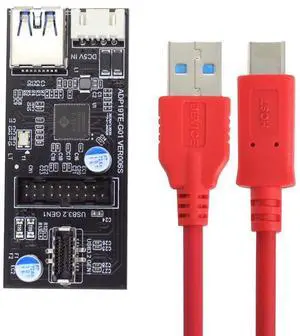 Type-C USB-C & 19/20Pin Header to USB 3.0 20Pin & Type-E Dual Ports Female PCBA Type Adapter Splitter HUB 5Gbps Type-C USB-C & 19/20Pin Header to USB 3.0 20Pin & Type-E Dual Ports Female PCBA Type Adapter Splitter HUB 5Gbps
