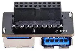 Dual USB 3.0 A Type Female to Motherboard 20/19 Pin Box Header Slot Adapter PCBA Flat Type Dual USB 3.0 A Type Female to Motherboard 20/19 Pin Box Header Slot Adapter PCBA Flat Type