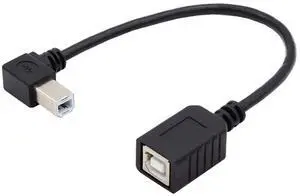 USB 2.0 B Type Male to Female Extension Cable Left Angled 90 Degree 20cm for Printer Scanner Disk USB 2.0 B Type Male to Female Extension Cable Left Angled 90 Degree 20cm for Printer Scanner Disk