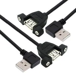 Cable 2pcs/lot Left & Right Angled Type USB 2.0 Type-A Male to USB Female Extension Cable Panel Type 90 Degree Type 20cm Cable 2pcs/lot Left & Right Angled Type USB 2.0 Type-A Male to USB Female Extension Cable Panel Type 90 Degree Type 20cm
