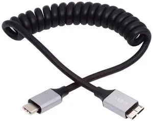 Cable USB-C Type-C Host to Micro-USB3.0 Male OTG Stretch Coiled Cable 100cm Extension 5Gbps for Disk Phone Camera Data Cable USB-C Type-C Host to Micro-USB3.0 Male OTG Stretch Coiled Cable 100cm Extension 5Gbps for Disk Phone Camera Data