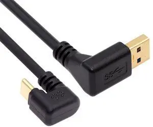 Down Angled USB3.0 Type-A to Type C USB-C Male to Male Power Data Cable 5Gbps USB-C Opposite U Shape Back Angled Down Angled USB3.0 Type-A to Type C USB-C Male to Male Power Data Cable 5Gbps USB-C Opposite U Shape Back Angled