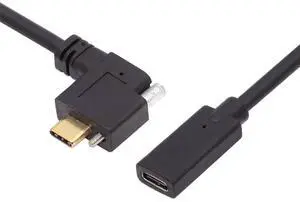 USB-C USB 3.1 Type C Right Angled Male to Female Extension Data Screw Locking Cable for for Realsense Camera VR Quest Link USB-C USB 3.1 Type C Right Angled Male to Female Extension Data Screw Locking Cable for for Realsense Camera VR Quest Link