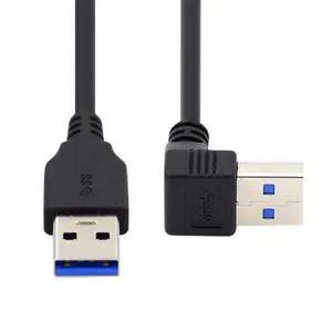 Up Angled USB 3.0 Type-A Male to Straight 3.0 Type-A Male Data 5Gbps Cable 90 Degree 40cm Up Angled USB 3.0 Type-A Male to Straight 3.0 Type-A Male Data 5Gbps Cable 90 Degree 40cm