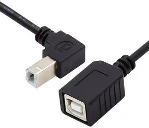 USB 2.0 B Type Male to Female Extension Cable Down Angled 90 Degree 20cm for Printer Scanner Disk USB 2.0 B Type Male to Female Extension Cable Down Angled 90 Degree 20cm for Printer Scanner Disk