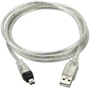 USB Male to Firewire IEEE 1394 4Pin Male iLink Adapter Cord Cable for DCR-TRV75E DV 1m USB Firewire Cable USB Male to Firewire IEEE 1394 4Pin Male iLink Adapter Cord Cable for DCR-TRV75E DV 1m USB Firewire Cable