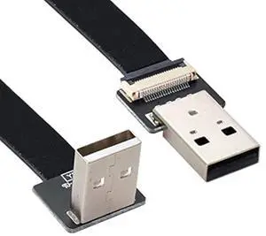 Up Angled USB 2.0 Type-A Male to Type-A Male Data Flat Slim FPC Cable 90 Degree for FPV & Disk & Scanner & Printer 20CM Up Angled USB 2.0 Type-A Male to Type-A Male Data Flat Slim FPC Cable 90 Degree for FPV & Disk & Scanner & Printer 20CM