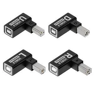 4pcs/lot USB 2.0 Type-B Male to Female Extension Adapter Horizontal Vertical Angled 90 Degree for Printer Scanner 4pcs/lot USB 2.0 Type-B Male to Female Extension Adapter Horizontal Vertical Angled 90 Degree for Printer Scanner