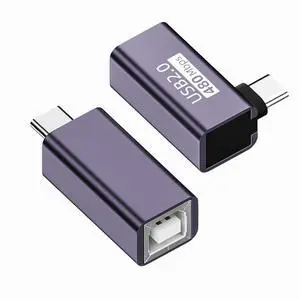 2pcs/lot USB 2.0 B Type Female to Type-C Male Angled & Straight Extension Adapter for Printer Phone Disk 2pcs/lot USB 2.0 B Type Female to Type-C Male Angled & Straight Extension Adapter for Printer Phone Disk