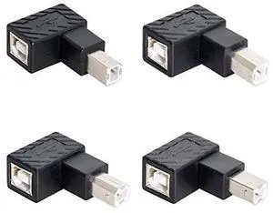 4Pcs USB 2.0 B Type Male to Female Extension Adapter Horizontal Vertical Angled 90 Degree for Disk Scanner 4Pcs USB 2.0 B Type Male to Female Extension Adapter Horizontal Vertical Angled 90 Degree for Disk Scanner