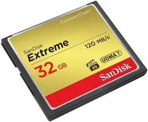 32GB Extreme CompactFlash Memory Card UDMA 7 Speed Up To 120MB/s - SDCFXSB-032G-G46 32GB Extreme CompactFlash Memory Card UDMA 7 Speed Up To 120MB/s - SDCFXSB-032G-G46