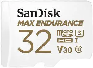 32GB MAX Endurance microSDHC Card with Adapter for Home Security Cameras and Dash cams - C10, U3, V30, 4K UHD, Micro SD Card - SDSQQVR-032G-GN6IA 32GB MAX Endurance microSDHC Card with Adapter for Home Security Cameras and Dash cams - C10, U3, V30, 4K UHD, Micro SD Card - SDSQQVR-032G-GN6IA